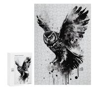 Puzzle 300 PCS pour Adolescents Owl Black and White Puzzles pour Adultes Jeux Relaxants Décoration Intérieure Cadeaux Uniques pour Anniversaire Et Noël 300 PCS