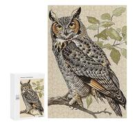 Puzzle 300 PCS pour Adolescents Owl Vintage Puzzles pour Adultes Jeux Relaxants Décoration Intérieure Cadeaux Uniques pour Anniversaire Et Noël 300 PCS