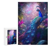Puzzle 300 PCS pour Adolescents Peacock in Enchanted Forest Puzzles pour Adultes Jeux De Détente Décoration Intérieure Cadeaux Uniques pour Anniversaire Et Noël 300 PCS