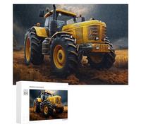 Puzzle 300 PCS pour Adolescents Powerful Yellow Tractor in Action Puzzle pour Adultes Jeu De Réflexion, Analyse Et Logique, Idéal comme Cadeau 300 PCS