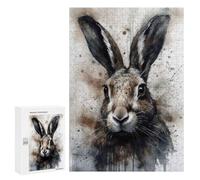 Puzzle 300 PCS pour Adolescents Rabbit Beauty Inked Bunny Puzzle Jeux De Famille Assemblage De Motifs Cadeaux Uniques pour Anniversaire Et Noël 300 PCS