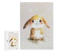 Puzzle 300 PCS pour Adolescents Rabbit Cute Watercolor Puzzle Jeux De Famille Assemblage De Motifs Cadeaux Uniques pour Anniversaire Et Noël 300 PCS