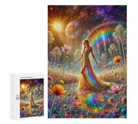 Puzzle 300 PCS pour Adolescents Rainbow Cosmic Garden Puzzle Jeux De Famille Assemblage De Motifs Cadeaux Uniques pour Anniversaire Et Noël 300 PCS