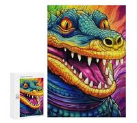 Puzzle 300 PCS pour Adolescents Rainbow Crocodile Artwork Puzzle pour Adultes Jeu De Réflexion, Analyse Et Logique, Idéal comme Cadeau 300 PCS