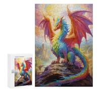 Puzzle 300 PCS pour Adolescents Rainbow Dragon Majesty Puzzle pour Adultes, Jouet, Décoration Murale, Améliore La Mémoire, Aide À Exercer Le Cerveau 300 PCS