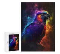 Puzzle 300 PCS pour Adolescents Rainbow Parrot in Cosmic Storm Puzzles pour Adultes Jeu Familial Décoration Intérieure pour Anniversaire, Noël 300 PCS