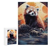 Puzzle 300 PCS pour Adolescents Red Panda Moonlit Journey Puzzle pour Adultes Jeu De Réflexion, Analyse Et Logique, Idéal comme Cadeau 300 PCS