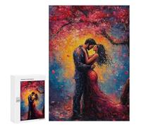 Puzzle 300 PCS pour Adolescents Romantic Couple Under Tree Puzzle Jeux De Famille Assemblage De Motifs Cadeaux Uniques pour Anniversaire Et Noël 300 PCS