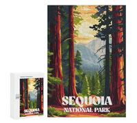 Puzzle 300 PCS pour Adolescents Sequoia Sunset Trail Casse-têtes pour Adultes Jeux Relaxants Analyse Et Logique Interaction Parent-Enfant 300 PCS