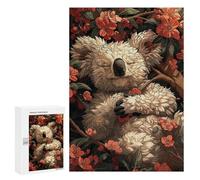 Puzzle 300 PCS pour Adolescents Sleeping Koala in Bloom Puzzle pour Adultes Jouets Anti-Stress Difficile Idéal comme Cadeau 300 PCS