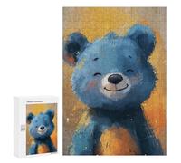 Puzzle 300 PCS pour Adolescents Smiling Blue Bear Puzzle Adulte Jeu Manuel Décoration Intérieure Cadeaux Uniques pour Anniversaire Et Noël 300 PCS