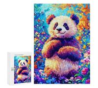 Puzzle 300 PCS pour Adolescents Smiling Panda Puzzle Jeux De Famille Assemblage De Motifs Cadeaux Uniques pour Anniversaire Et Noël 300 PCS