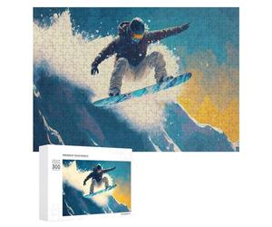 Puzzle 300 PCS pour Adolescents Snowboarder in Action on Mountain Slope Puzzle pour Adultes Jeu De Réflexion, Analyse Et Logique, Idéal comme Cadeau 300 PCS