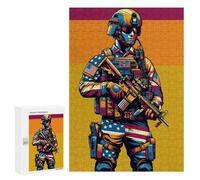 Puzzle 300 PCS pour Adolescents Soldier United States WPAP Jeux De Puzzle Relaxants, Défi Difficile, Cadeaux Uniques pour Anniversaire Et Noël 300 PCS