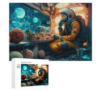 Puzzle 300 PCS pour Adolescents Space Explorer's Meal in Orbit Puzzles pour Adultes Jeux Relaxants Décoration Intérieure Cadeaux Uniques pour Anniversaire Et Noël 300 PCS