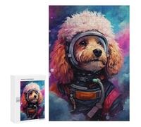 Puzzle 300 PCS pour Adolescents Space Poodle Adventure -7 Puzzles pour Adultes : Améliorent La Mémoire, Difficiles Et Stimulants, Cadeaux De Noël Et d'anniversaire 300 PCS