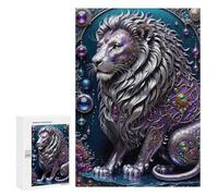 Puzzle 300 PCS pour Adolescents Steampunk Metal Lion Puzzle Adulte Jeu Manuel Décoration Intérieure Cadeaux Uniques pour Anniversaire Et Noël 300 PCS