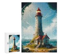 Puzzle 300 PCS pour Adolescents The Lighthouse Puzzles pour Adultes Jeu Familial Décoration Intérieure pour Anniversaire, Noël 300 PCS