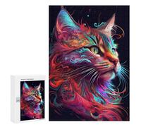 Puzzle 300 PCS pour Adolescents The Trusting Cat Puzzle Adulte Jeu Manuel Décoration Intérieure Cadeaux Uniques pour Anniversaire Et Noël 300 PCS