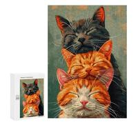 Puzzle 300 PCS pour Adolescents Three Sleeping Cats Puzzles pour Adultes Jeux Relaxants Décoration Intérieure Cadeaux Uniques pour Anniversaire Et Noël 300 PCS