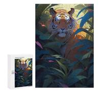 Puzzle 300 PCS pour Adolescents Tiger in The Jungle-6 Puzzles pour Adultes Jeu Familial Course De Vitesse Manuelle Cadeaux Anti-Stress 300 PCS
