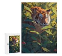Puzzle 300 PCS pour Adolescents Tiger in The Jungle Puzzle pour Adultes Jeu De Réflexion, Analyse Et Logique, Idéal comme Cadeau 300 PCS
