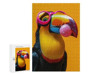 Puzzle 300 PCS pour Adolescents Toucan Bubblegum Puzzle pour Adultes Jouets Anti-Stress Difficile Idéal comme Cadeau 300 PCS
