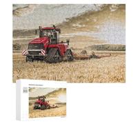 Puzzle 300 PCS pour Adolescents Tractor in Golden Field Under Cloudy Sky Puzzles pour Adultes Jeux De Détente Décoration Parfaite Interaction Parent-Enfant 300 PCS