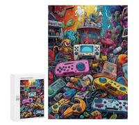 Puzzle 300 PCS pour Adolescents Video Game Controllers in A Fantasy World Puzzle pour Adultes Jeu De Réflexion, Analyse Et Logique, Idéal comme Cadeau 300 PCS