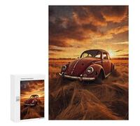 Puzzle 300 PCS pour Adolescents Vintage Beetle Sunset Puzzle Adulte Jeu Manuel Décoration Intérieure Cadeaux Uniques pour Anniversaire Et Noël 300 PCS