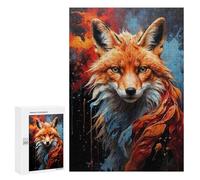 Puzzle 300 PCS pour Adolescents Vulpine Majesty Red Fox Puzzle Jeux De Famille Assemblage De Motifs Cadeaux Uniques pour Anniversaire Et Noël 300 PCS