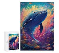 Puzzle 300 PCS pour Adolescents Whale in Colorful Ocean Puzzles pour Adultes Jeu Familial Course De Vitesse Manuelle Cadeaux Anti-Stress 300 PCS