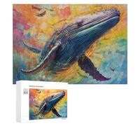 Puzzle 300 PCS pour Adolescents Whale in Vibrant Colors Puzzles pour Adultes Jeu Familial Course De Vitesse Manuelle Cadeaux Anti-Stress 300 PCS