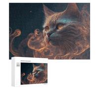 Puzzle 300 PCS pour Adolescents Whimsical Cat in Flames Puzzle pour Adultes, Jouet, Décoration Murale, Améliore La Mémoire, Aide À Exercer Le Cerveau 300 PCS