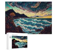 Puzzle 300 PCS pour Adolescents Whimsical Coastal Sunset Puzzle pour Adultes Jeu De Réflexion, Analyse Et Logique, Idéal comme Cadeau 300 PCS