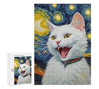 Puzzle 300 PCS pour Adolescents White Cat Puzzle pour Adultes Jouets Anti-Stress Difficile Idéal comme Cadeau 300 PCS