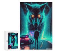 Puzzle 300 PCS pour Adolescents Wolf Encounter on The Road Puzzles pour Adultes Jeu Familial Course De Vitesse Manuelle Cadeaux Anti-Stress 300 PCS