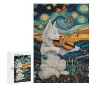 Puzzle 300 PCS pour Adolescents Wolf Playing Violin Puzzle pour Adultes Jouets Anti-Stress Difficile Idéal comme Cadeau 300 PCS