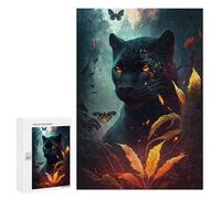 Puzzle 300 PCS pour Adultes A Fiery Black Panther Puzzles pour Adultes - Jouets À Monter Soi-même, Amusants Et Humoristiques pour Un Anniversaire Ou Noël 300 PCS