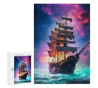 Puzzle 300 PCS pour Adultes Amazing Pirate Ship Puzzle Casse-tête Jeu De Réflexion Difficile Offrez-Le en Cadeau À Toute La Famille 300 PCS