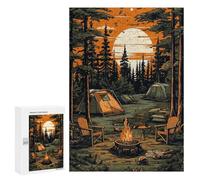 Puzzle 300 PCS pour Adultes Beautiful Camping Night Puzzles pour Adultes - Jouets À Monter Soi-même, Amusants Et Humoristiques pour Un Anniversaire Ou Noël 300 PCS