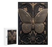 Puzzle 300 PCS pour Adultes Butterfly Gold Relief Deco Puzzle Casse-tête Jeu De Réflexion Difficile Offrez-Le en Cadeau À Toute La Famille 300 PCS