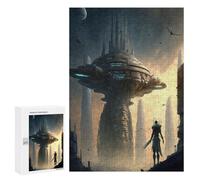 Puzzle 300 PCS pour Adultes City of The Future A Sci-FI Vision Puzzles pour Adultes - Jouets À Monter Soi-même, Amusants Et Humoristiques pour Un Anniversaire Ou Noël 300 PCS