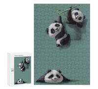 Puzzle 300 PCS pour Adultes Cute Panda Playing Puzzle pour Adultes Jeu Manuel Décoration Murale Aide À Stimuler Le Cerveau 300 PCS