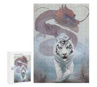 Puzzle 300 PCS pour Adultes Dragon and White Tiger Puzzle pour Adultes, Jouet, Décoration Murale, Cadeau Anti-Stress 300 PCS