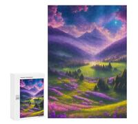 Puzzle 300 PCS pour Adultes Enchanted Valley with Lavender Fields Puzzles pour Adultes - Jouets À Monter Soi-même, Amusants Et Humoristiques pour Un Anniversaire Ou Noël 300 PCS