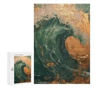 Puzzle 300 PCS pour Adultes Golden Marbel Wave Art Puzzle Casse-tête Jeu De Réflexion Difficile Offrez-Le en Cadeau À Toute La Famille 300 PCS