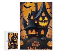 Puzzle 300 PCS pour Adultes Halloween Haunted House Decor Puzzle Casse-tête Jeu De Réflexion Difficile Offrez-Le en Cadeau À Toute La Famille 300 PCS