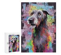Puzzle 300 PCS pour Adultes Irish Wolfhound Graffiti Puzzle pour Adultes Jeux Relaxants Découpe De Précision Idéal comme Cadeau pour Toute La Famille 300 PCS