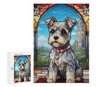 Puzzle 300 PCS pour Adultes Miniature Schnauzer Puzzles pour Adultes - Jouets À Monter Soi-même, Amusants Et Humoristiques pour Un Anniversaire Ou Noël 300 PCS